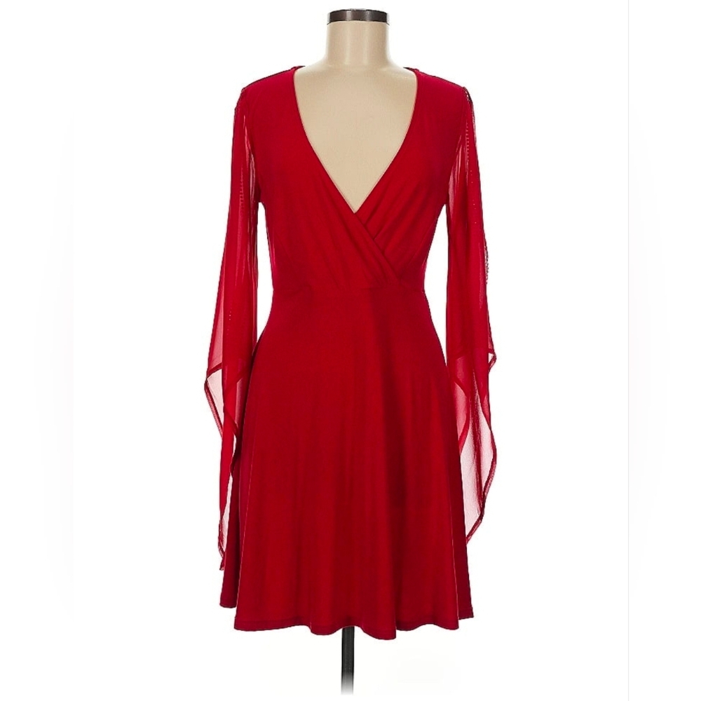 VENUS Red Long Sleeve Dress